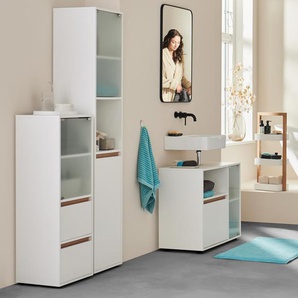 Waschbeckenunterschrank - braun - Holz -