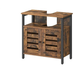 Waschbeckenunterschrank - braun - Materialmix - 60 cm - 60 cm | Möbel Kraft