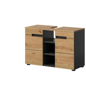 Waschbeckenunterschrank Canower See   ¦ grau ¦ Maße (cm): B: 80 H: 55