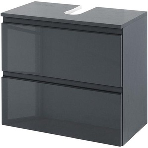 Waschbeckenunterschrank 60 x 53 x 35cm Grau/Hochglanz Grau