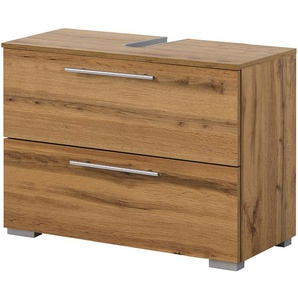 Waschbeckenunterschrank Carlos 80cm Braun/Eiche Landhaus Dekor