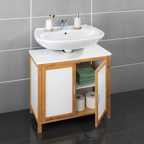 Waschbeckenunterschrank Finja 65 x 60 x 33cm Schwarz/Beige