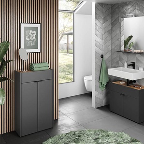 Waschbeckenunterschrank Forano 80 x 60 x 34cm Grau/Graphit