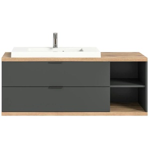 Waschbeckenunterschrank Nettebruch   ¦ grau ¦ Maße (cm): B: 130 H: 55