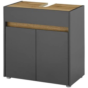 Waschbeckenunterschrank - grau - Materialmix - 61 cm - 61 cm - cm 34,0 | Möbel Kraft