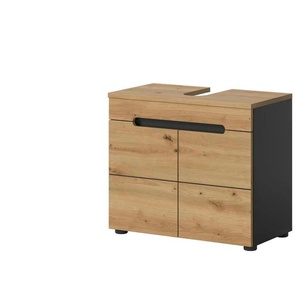 Waschbeckenunterschrank - grau - Materialmix - 63 cm - 55 cm | Möbel Kraft