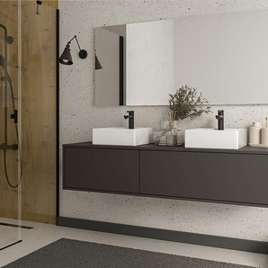 Waschbeckenunterschrank hängend - Anthrazit - 150 cm - ISAURE II