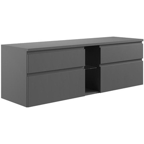 Waschbeckenunterschrank hängend - Grau - 150 cm - MAGDALENA II