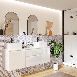 Waschbeckenunterschrank hängend - Weiß - 150 cm - JIMENA II