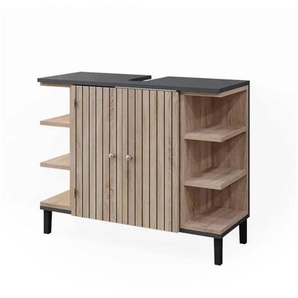 Waschbeckenunterschrank - holzfarben - Materialmix - 79,6 cm - 64 cm | Möbel Kraft
