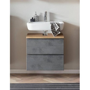 Waschbeckenunterschrank I 60 x 54 x 35cm Grau/Beton Dekor