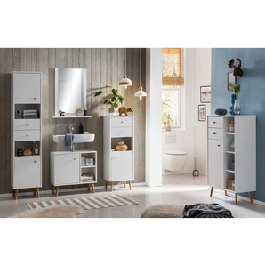 Waschbeckenunterschrank Jonte 65 x 65 x 33cm Weiß/Weiß