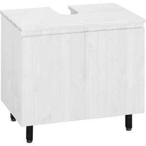 Waschbeckenunterschrank OTTO PRODUCTS Fjonn Schränke Gr. B/H/T: 60 cm x 57 cm x 40 cm, 4 St., weiß Bad-Waschbecken-Unterschränke Kiefer, Breite 60 cm, Massivholz mit pflanzlichem Bio Öl behandelt