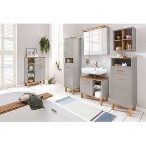 Waschbeckenunterschrank 65 x 60 x 35cm Grau/Platingrau