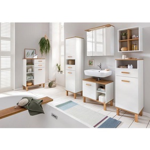 Waschbeckenunterschrank 65 x 60 x 35cm Weiß/Weiß
