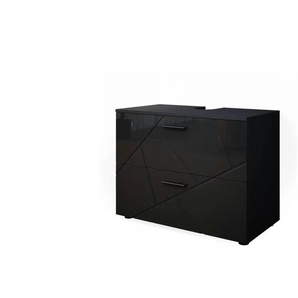 Waschbeckenunterschrank   ¦ schwarz ¦ Maße (cm): B: 80 H: 58,6