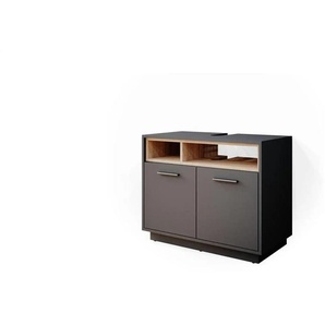 Waschbeckenunterschrank   ¦ schwarz ¦ Maße (cm): B: 80 H: 64