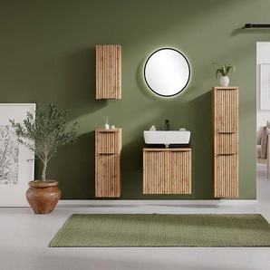 Waschbeckenunterschrank Türen 60 x 54 x 35cm Braun/Beige