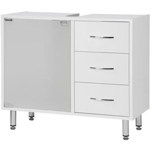 Waschbeckenunterschrank - weiß - Materialmix - 66 cm - 58 cm - cm 30,0 | Möbel Kraft