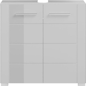Waschbeckenunterschrank WELLTIME Neapel Schränke Gr. B/H/T: 60 cm x 56 cm x 34 cm, weiß Bad-Waschbecken-Unterschränke mit Hochglanzfront