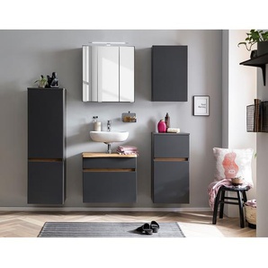 Waschbeckenunterschrank 61 x 55 x 40cm Grau/Matt Grau