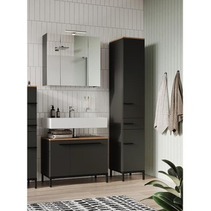 Waschbeckenunterschrank Yonkers 80 x 59 x 34cm Grau/Graphit