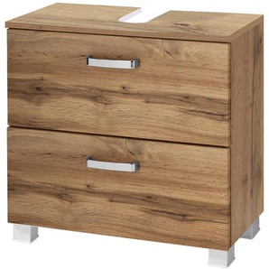 Waschbeckenunterschrank I 60cm Braun/Wotaneiche Dekor