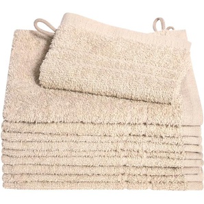 Waschhandschuh DYCKHOFF Kristall Waschlappen Gr. B/L: 16 cm x 21 cm, beige Waschhandschuhe Waschlappen mit Bordüren