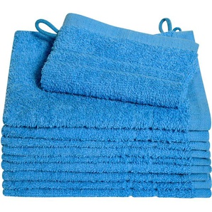 Waschhandschuh DYCKHOFF Kristall Waschlappen Gr. B/L: 16 cm x 21 cm, blau (kobaltblau) Waschhandschuhe Waschlappen mit Bordüren