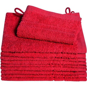 Waschhandschuh DYCKHOFF Kristall Waschlappen Gr. B/L: 16 cm x 21 cm, rot Waschhandschuhe Waschlappen mit Bordüren