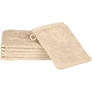 Waschhandschuh ROSS Premium Waschlappen Gr. B/L: 16 cm x 22 cm, beige (natur) Waschhandschuhe Waschlappen 100% Baumwolle