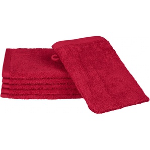Waschhandschuh ROSS Premium Waschlappen Gr. B/L: 16 cm x 22 cm, rot (granat) Waschhandschuhe Waschlappen 100% Baumwolle