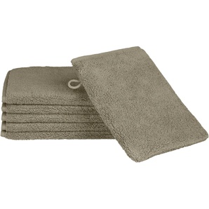 Waschhandschuh ROSS Sensual Skin Waschlappen Gr. B/L: 16 cm x 22 cm, grau (flanell) Waschhandschuhe Waschlappen mit Aloe-Vera-Öl veredelt