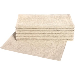 Waschlappen DYCKHOFF Kristall Gr. B/L: 30 cm x 30 cm, beige Waschhandschuhe Waschlappen mit Bordüren