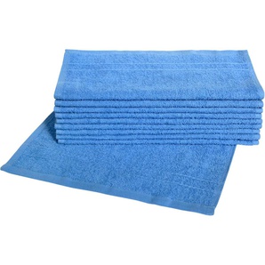 Waschlappen DYCKHOFF Kristall Gr. B/L: 30 cm x 30 cm, blau (kobaltblau) Waschhandschuhe Waschlappen mit Bordüren