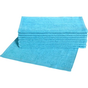 Waschlappen DYCKHOFF Kristall Gr. B/L: 30 cm x 30 cm, blau (türkis) Waschhandschuhe Waschlappen mit Bordüren