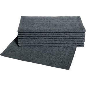 Waschlappen DYCKHOFF Kristall Gr. B/L: 30 cm x 30 cm, grau (anthrazit) Waschhandschuhe Waschlappen mit Bordüren