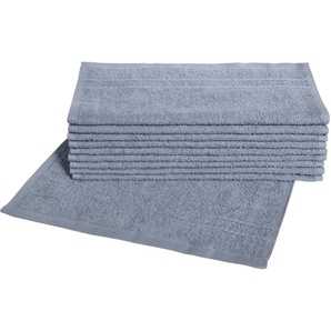 Waschlappen DYCKHOFF Kristall Gr. B/L: 30 cm x 30 cm, grau (steingrau) Waschhandschuhe Waschlappen mit Bordüren