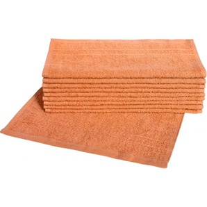 Waschlappen DYCKHOFF Kristall Gr. B/L: 30 cm x 30 cm, orange (terra) Waschhandschuhe Waschlappen mit Bordüren