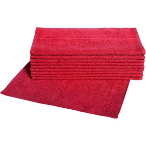 Waschlappen DYCKHOFF Kristall Gr. B/L: 30 cm x 30 cm, rot Waschhandschuhe Waschlappen mit Bordüren