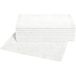 Waschlappen DYCKHOFF Kristall Gr. B/L: 30 cm x 30 cm, weiß Waschhandschuhe Waschlappen mit Bordüren