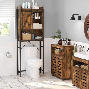 Waschmaschinenregal Jamban II 64 x 170 x 24cm Braun