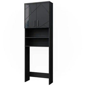 Waschmaschinenschrank - schwarz - Materialmix - 64 cm - 190,5 cm | Möbel Kraft