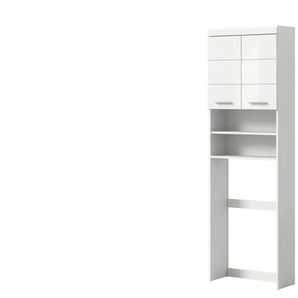 Waschmaschinenumbauschrank SCHLOONSEE  Breite 63cm  für Waschmaschine & Trockner  2 Türen  MDF-Front  in verschiedenen Farben  Überbauschrank  Umbauschrank  Badschrank  Schloonsee ¦ weiß ¦ Maße (cm): B: 63 H: 191