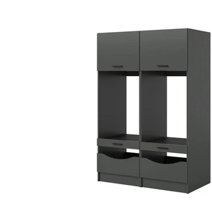 Waschmaschinenumbau Set - grau - Materialmix - 133 cm - 195 cm | Möbel Kraft