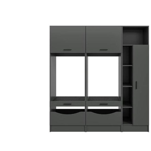 Waschmaschinenumbau Set - grau - Materialmix - 182 cm - 195 cm | Möbel Kraft