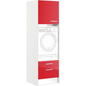 Waschmaschinenumbauschrank IMPULS KÜCHEN Turin, Breite 64 cm Schränke Gr. B/H/T: 64 cm x 206,2 cm x 68,5 cm, links, 1 St., rot (rot hochglanz) Zubehör für Waschmaschinen