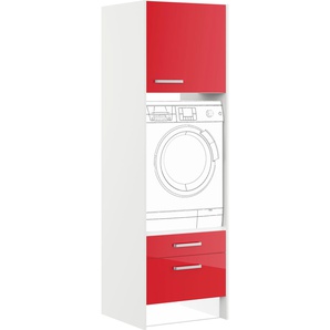 Waschmaschinenumbauschrank IMPULS KÜCHEN Turin, Breite 64 cm Schränke Gr. B/H/T: 64 cm x 206,2 cm x 68,5 cm, rechts, 1 St., rot (rot hochglanz) Zubehör für Waschmaschinen