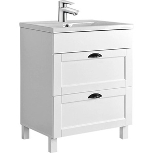 Waschtisch HOME AFFAIRE Lede Waschtische weiß (weißmatt, weiß) Waschtische Badmöbel mit 2 Schubladen inkl. Waschbecken
