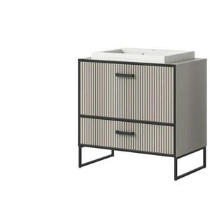 Waschtisch inkl. Waschbecken - creme - Materialmix - 80 cm - 84 cm | Möbel Kraft